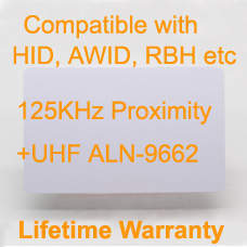 Proximity chip and UHF Alien Higgs 3 ALN 9662 dual chips card